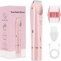 2 In 1 Hair Remover Women's Double Head Shaver Private Pubic Hair Trimmer Electric Razor Wet Dry Electric Body Hair